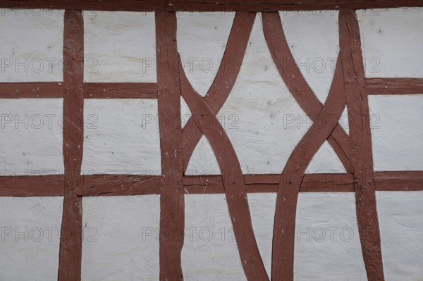 Detail of an old half-timbered house, Hesse, Germany