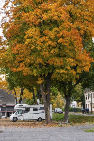 Motorhome parking space opposite the old town of Ahrweiler, right on the river Ahr, Rhineland-Palatinate