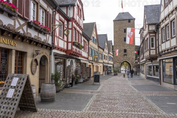 The old town of Ahrweiler, half-timbered houses in Ahrhutstraße, renovated, restored, partly rebuilt after the flood in the Ahr Valley in July 2021, Rhineland-Palatinate
