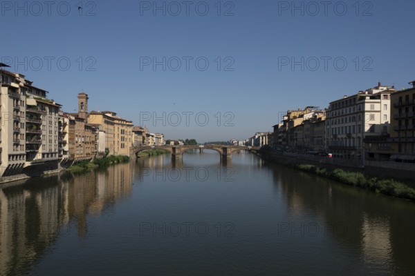 View along the Arno River in Florence, Tuscany, Italy