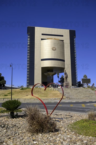 Heart in front of the Independence Museum, Independence Memorial Museum, Windhoek, Khomas region, Namibia