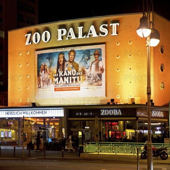 The important cinema Zoo Palast in the evening, Charlottenburg, City-West, Berlin, Germany