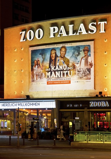 The important cinema Zoo Palast in the evening, Charlottenburg, City-West, Berlin, Germany