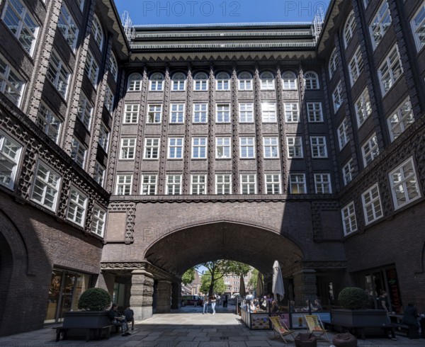 Chile House, former office building, courtyard, brick expressionism, architect Fritz Höger, UNESCO World Heritage Site, Hamburg, Germany