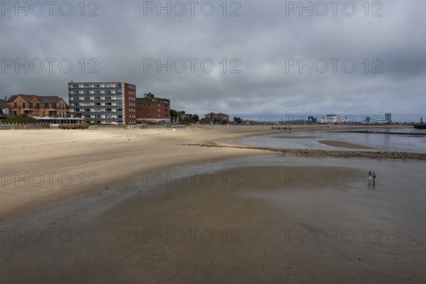 View over the beach of Wyk, Föhr Island, Schleswig-Holstein, Germany