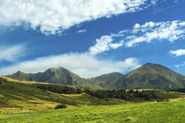 Valley of salt fountains in Puy de Dôme. Massif of Sancy, Auvergne Volcanoes Natural Regional Park. Auvergne-Rhone-Alpes. France