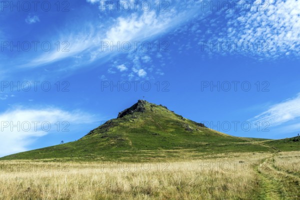 Roc de Courlande in Auvergne Volcanoes Regional Park. Puy de Dome. Auvergne Rhone Alpes. France