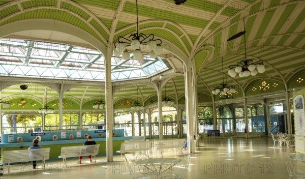 Vichy, listed as World Heritage by UNESCO. Sources hall. Allier department. Auvergne Rhone Alpes. France