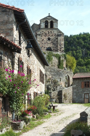 Saint Andre de Chalencon village. Street of Chalencon. Haute Loire. Auvergne Rhone Alpes. France