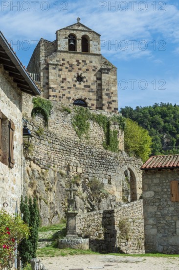 Saint Andre de Chalencon village. Chapel of Chalencon. Haute Loire. Auvergne Rhone Alpes. France