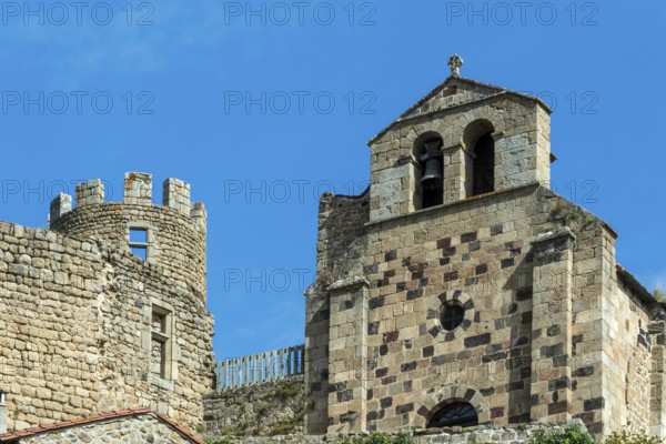 Saint Andre de Chalencon village. Chapel of Chalencon. Haute Loire. Auvergne Rhone Alpes. France