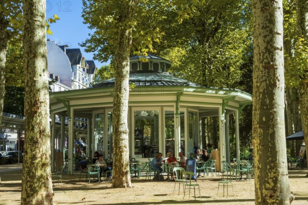 Vichy, isted as World Heritage by UNESCO. Pavillon in Parc des sources. Source Park. Allier. Auvergne Rhone Alpes. France