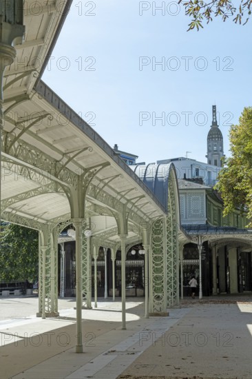 Vichy. listed as World Heritage by UNESCO. Covered gallery. Source Park. Allier. Auvergne Rhone Alpes. France