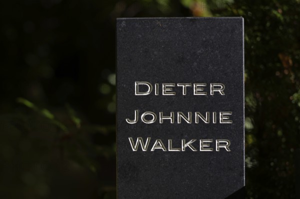 Gravesite, grave of Dieter Johnnie Walker, Waldfriedhof, Stuttgart, Baden-Württemberg, Germany