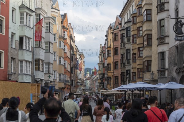 Colourful houses in the old town of Innsbruck, Tyrol, Austria