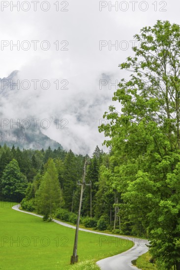 Fog shrouded Kamnik-Savinja Alps, Zgornje Jezersko, Slovenia