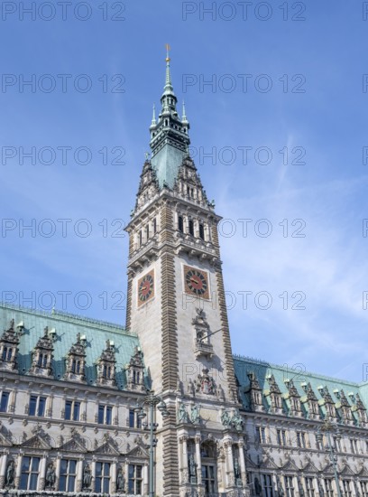 Hamburg Town Hall with Town Hall Tower, Rathausmarkt, Hamburg, Germany