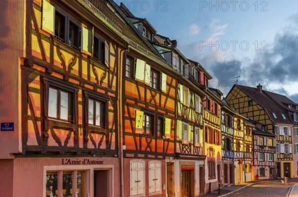 Evening atmosphere in Petite Venise in the old town of Colmar, France