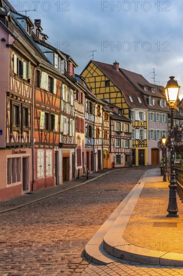 Evening atmosphere in Petite Venise in the old town of Colmar, France