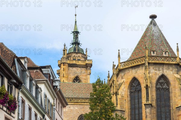 Old town with St Martin's Church in Colmar, France
