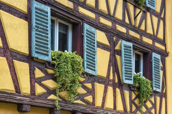 Historic half-timbered houses in the old town centre of Colmar, France