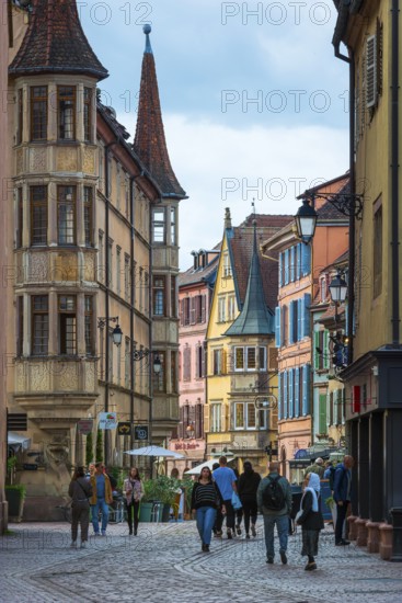 Pedestrians in the old town of Colmar