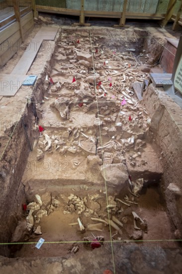 Beulah, Wyoming - The Vore Buffalo Jump, a sinkhole used by Plains Indians as a trap for bison from about 1550 through 1800. Archaeologists have uncovered thousands of bones, though only about 10 percent of the site has been excavated