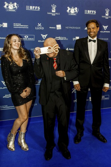 Lutz Mackensy (here between Luisa Wietzorek and Nicolas Artajo) receives the German Acting Award 2025 for the category The Voice at the German Acting Award ceremony at Pullmann Berlin Schweizerhof, Berlin, 9 October 2025