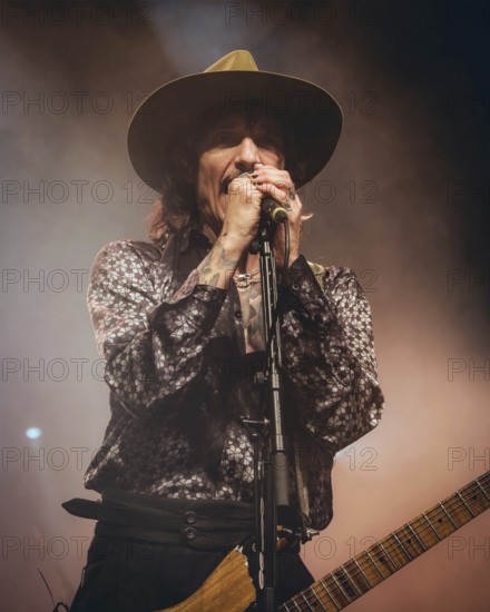 Singer Justin Hawkins from The Darkness live on Dreams On Toast Tour at Metropol Berlin on 10 October 2025