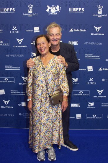 Heinrich Schafmeister with his woman Jutta Schafmeister, DEUTSCHER SCHAUSPIELPREIS 2025, Red Carpet at the PULLMAN BERLIN SCHWEIZERHOF, Berlin, 9 October 2025