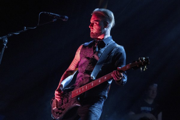 Ilja John Lappin, bass player, Mono Inc., Dark-Rock Band, D, live on Live 2025 Tour at Columbiahalle Berlin on 10 October 2025