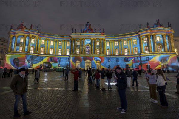 Bebelplatz, 21st BERLIN FESTIVAL OF LIGHTS, motto Let's Shine Together, light installations, 8 October 2025, Berlin, Germany, opening day in drizzle < english> 21st BERLIN FESTIVAL OF LIGHTS, motto Let's Shine Together, light installations, October 8, 2025, Berlin, Germany