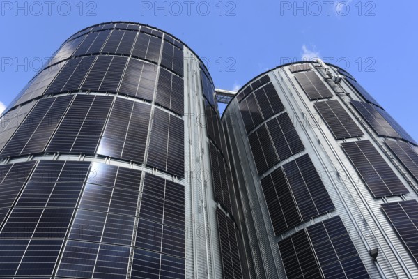 Pellet silos at the Energie-Mann company in the Westerwald