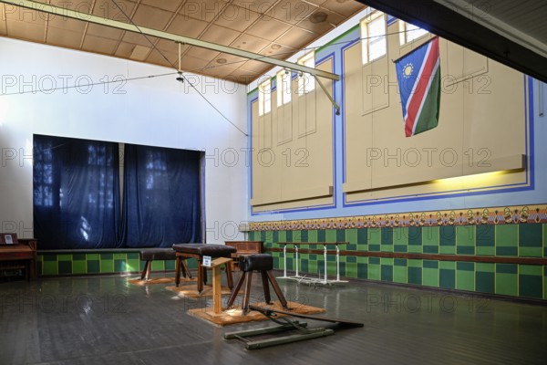 Former gymnasium, Kolmanskop, restricted diamond area, Karas region, Namibia
