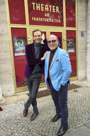 Marc Rudolf and Dennis Schönwetter at the annual press conference for the 2025/2026 season at the Theater am Frankfurter Tor. Berlin, 07.10.2025