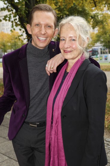 Marc Rudolf and Irene Christ at the annual press conference for the 2025/2026 season at the Theater am Frankfurter Tor. Berlin, 07.10.2025