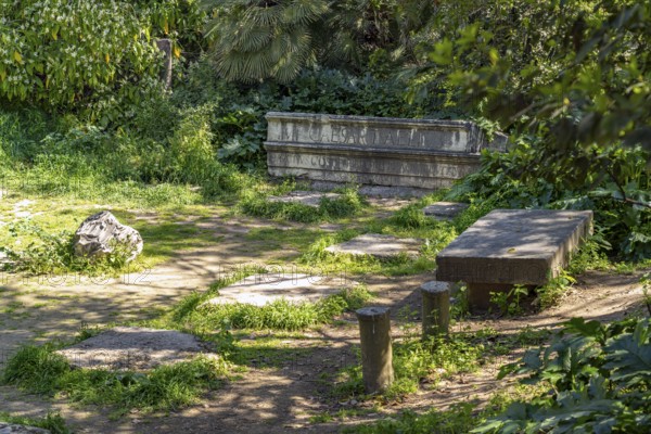 Roman ruins in the National Garden in the Greek capital Athens, Greece