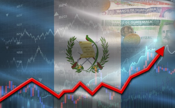 Guatemala economic growth on financial graph. Guatemala financial growth on market graph