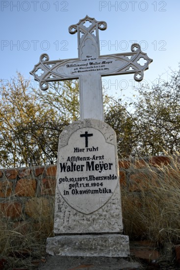 Grave at the German military cemetery at Waterberg, Otjozondjupa region, Namibia