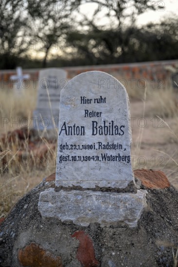 Grave at the German military cemetery at Waterberg, Otjozondjupa region, Namibia