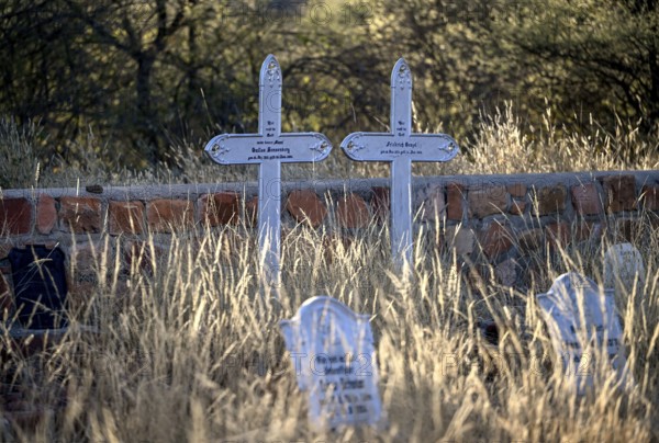 Graves at the German military cemetery at Waterberg, Otjozondjupa region, Namibia