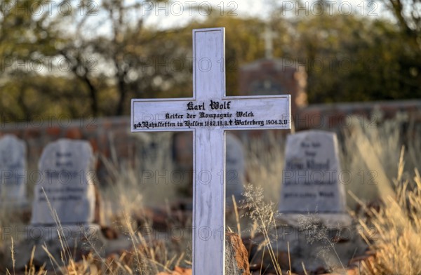 Grave at the German military cemetery at Waterberg, Otjozondjupa region, Namibia