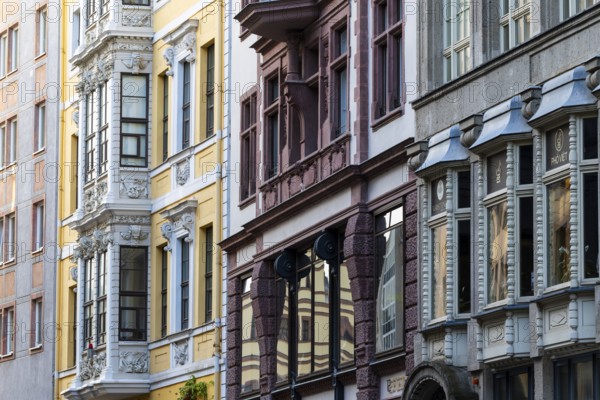 Art Nouveau, House facade, Leipzig, Saxony, Germany