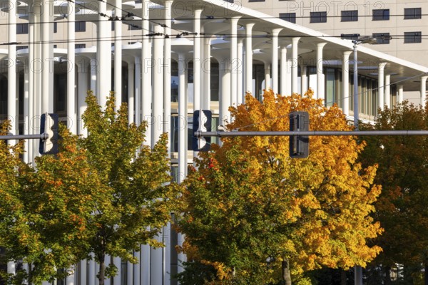 Pillar at the Sächsische Aufbaubank, Leipzig, Saxony, Germany