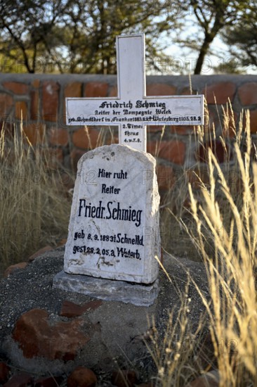 Grave at the German military cemetery at Waterberg, Otjozondjupa region, Namibia