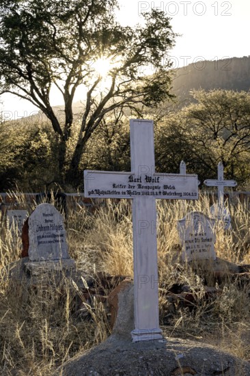 Grave at the German military cemetery at Waterberg, Otjozondjupa region, Namibia