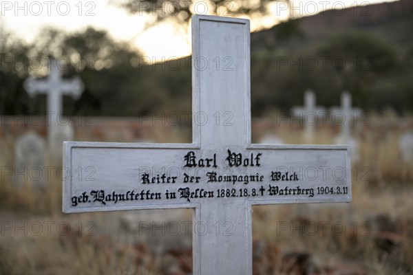Grave at the German military cemetery at Waterberg, Otjozondjupa region, Namibia
