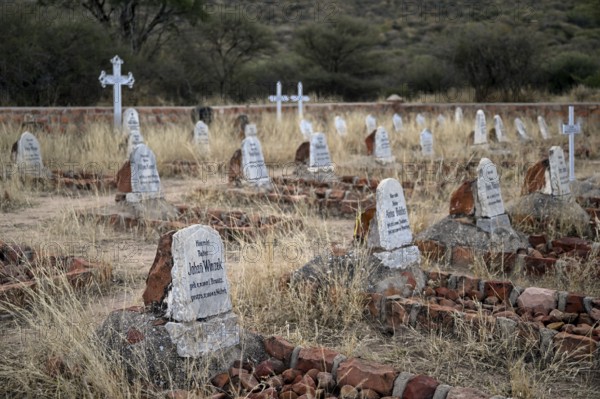 Graves at the German military cemetery at Waterberg, Otjozondjupa region, Namibia