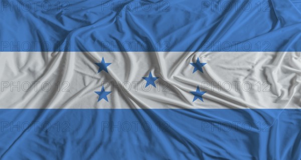 Honduran flag with fabric texture background. National flag of Honduras