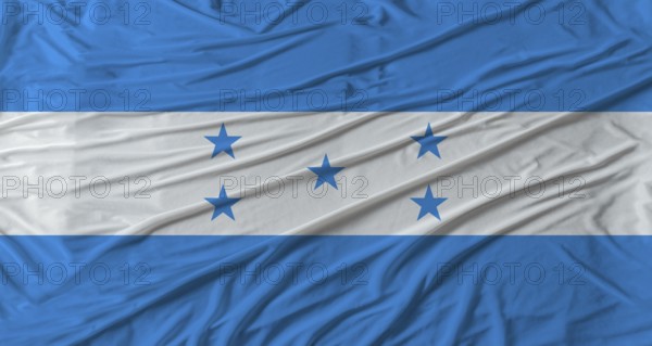 Honduran flag waving. Flag of Honduras with cloth texture